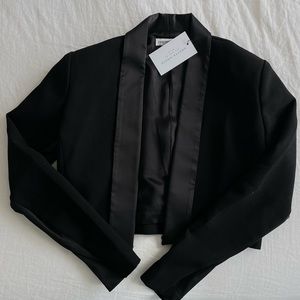 Satin cropped blazer